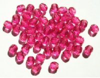 50 6mm Faceted Two Tone Pink Beads